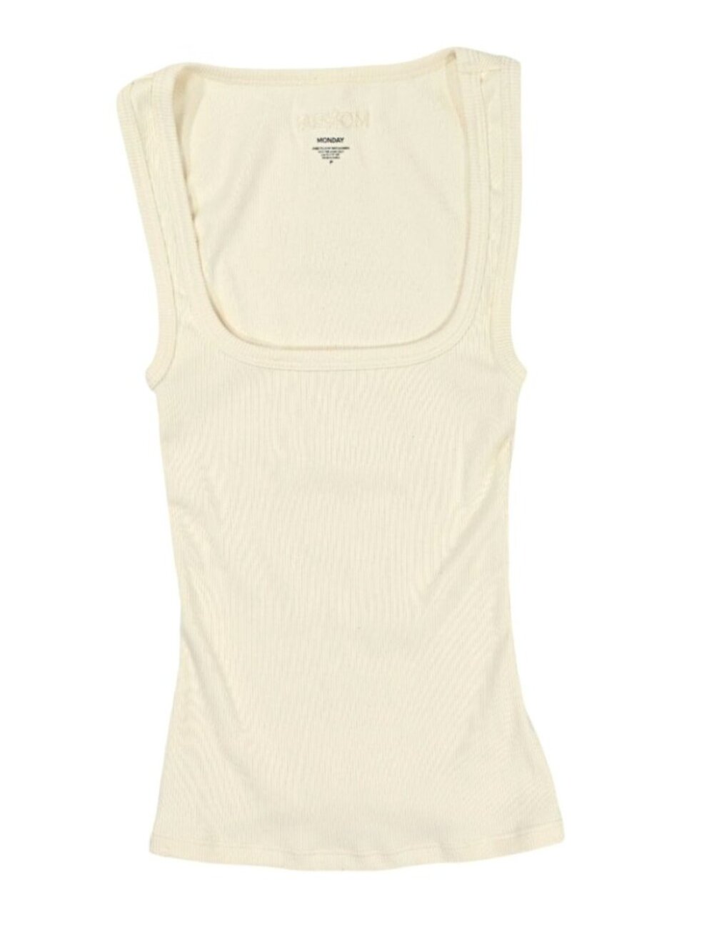 MONDAY Swimwear Tash Tank Long in Ivory Rib